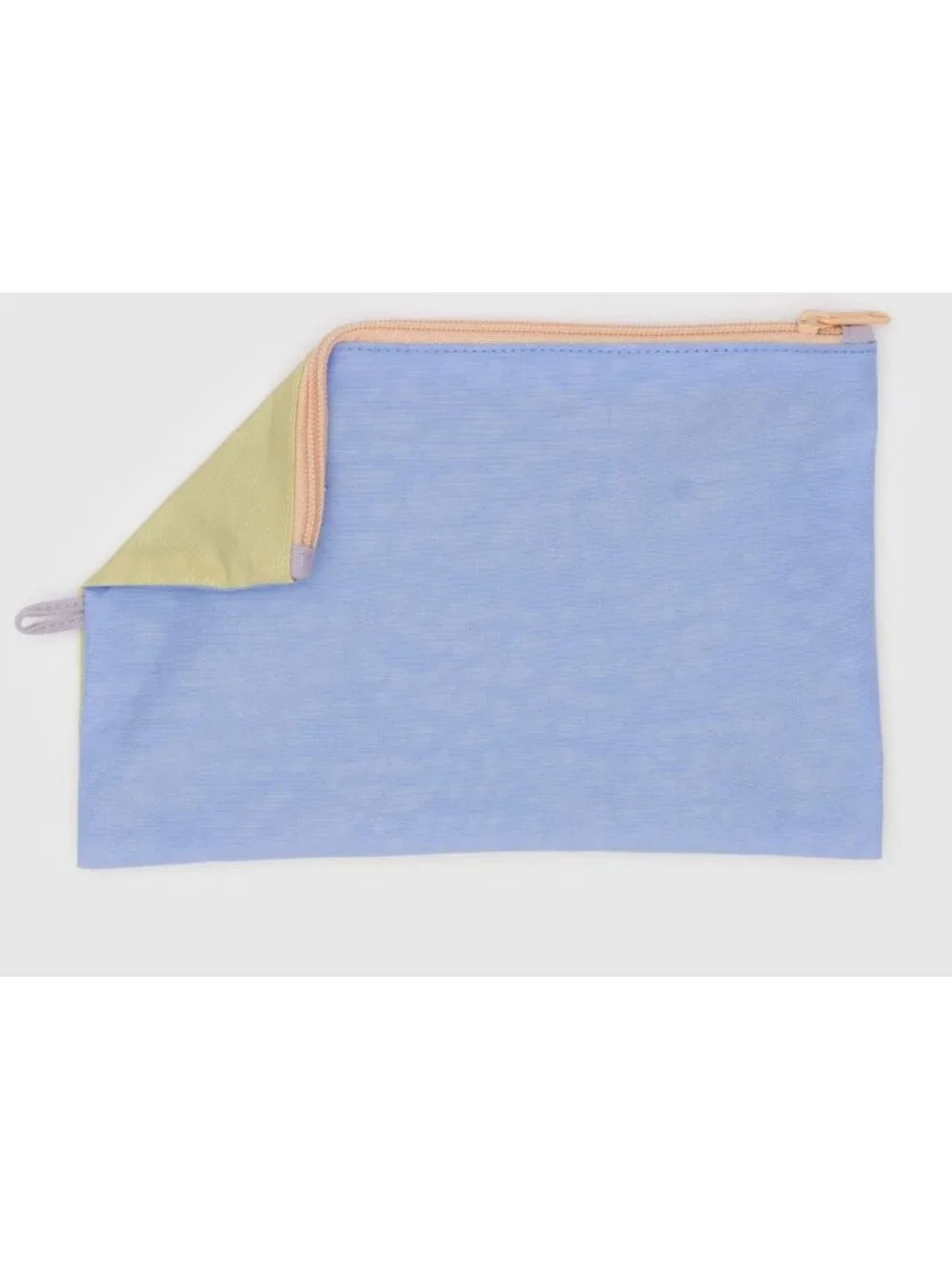 NWOT Baggu Flat Pouch Large - Pastel Colorblock (Butter & French Blue)